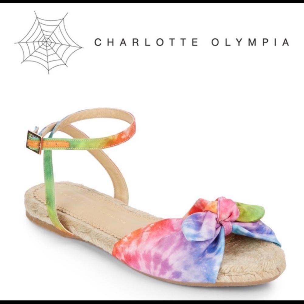 Charlotte Olympia Tie Dye Rainbow Sandals Marina